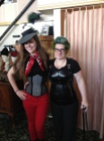 Meet Bob, the coolest ever. We're hanging out at Dark Garden as she picks up her custom maternity corset. My hat is by House of Nines Design -- custom!