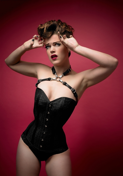 Ahh! I'm disappearing!  ;) Photo by Edward Saenz, custom corset by Dark Garden.